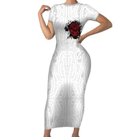 New Zealand Maori Heart Tribal Personalised Family Matching Short Sleeve Bodycon Dress and Hawaiian Shirt Polynesian Patterns