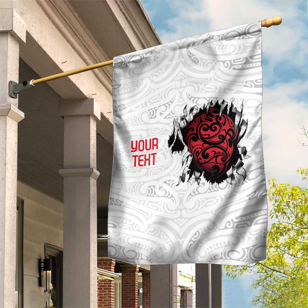 New Zealand Maori Heart Tribal Personalised Garden Flag Polynesian Patterns