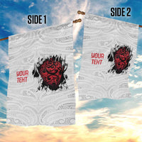 New Zealand Maori Heart Tribal Personalised Garden Flag Polynesian Patterns