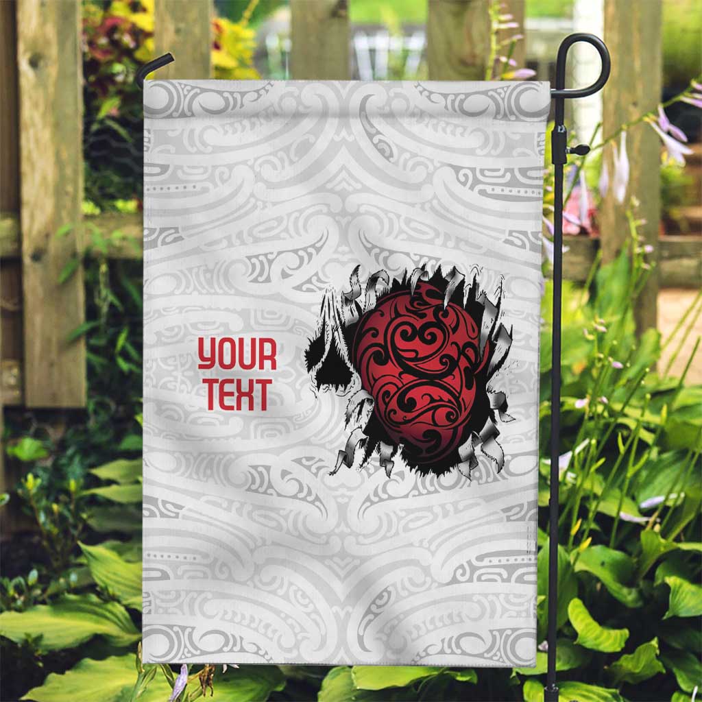 New Zealand Maori Heart Tribal Personalised Garden Flag Polynesian Patterns