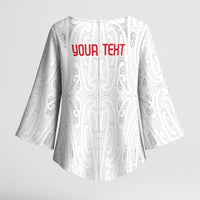 New Zealand Maori Heart Tribal Personalised Kimono Sleeve Blouse Polynesian Patterns