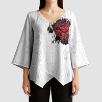 New Zealand Maori Heart Tribal Personalised Kimono Sleeve Blouse Polynesian Patterns