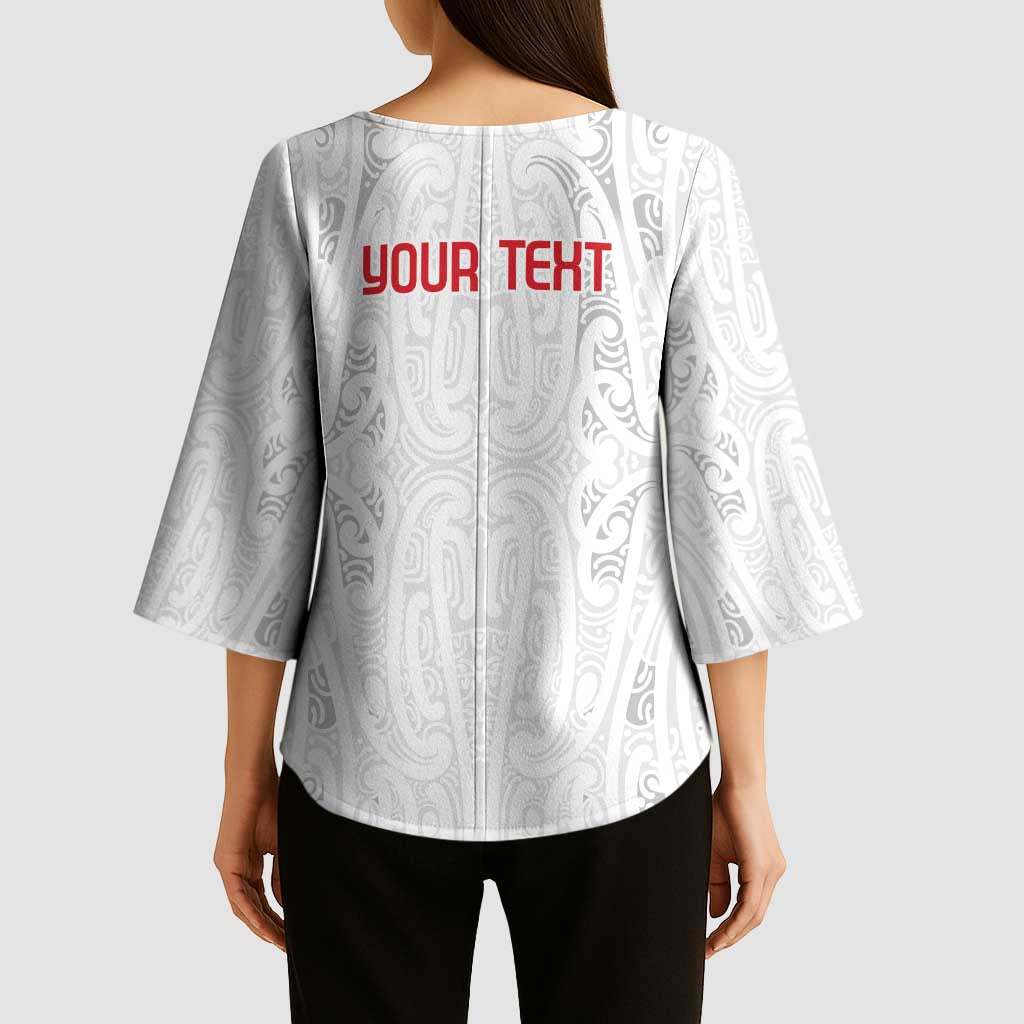 New Zealand Maori Heart Tribal Personalised Kimono Sleeve Blouse Polynesian Patterns