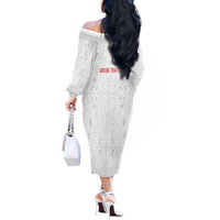 New Zealand Maori Heart Tribal Personalised Off The Shoulder Long Sleeve Dress Polynesian Patterns LT9 - Polynesian Pride