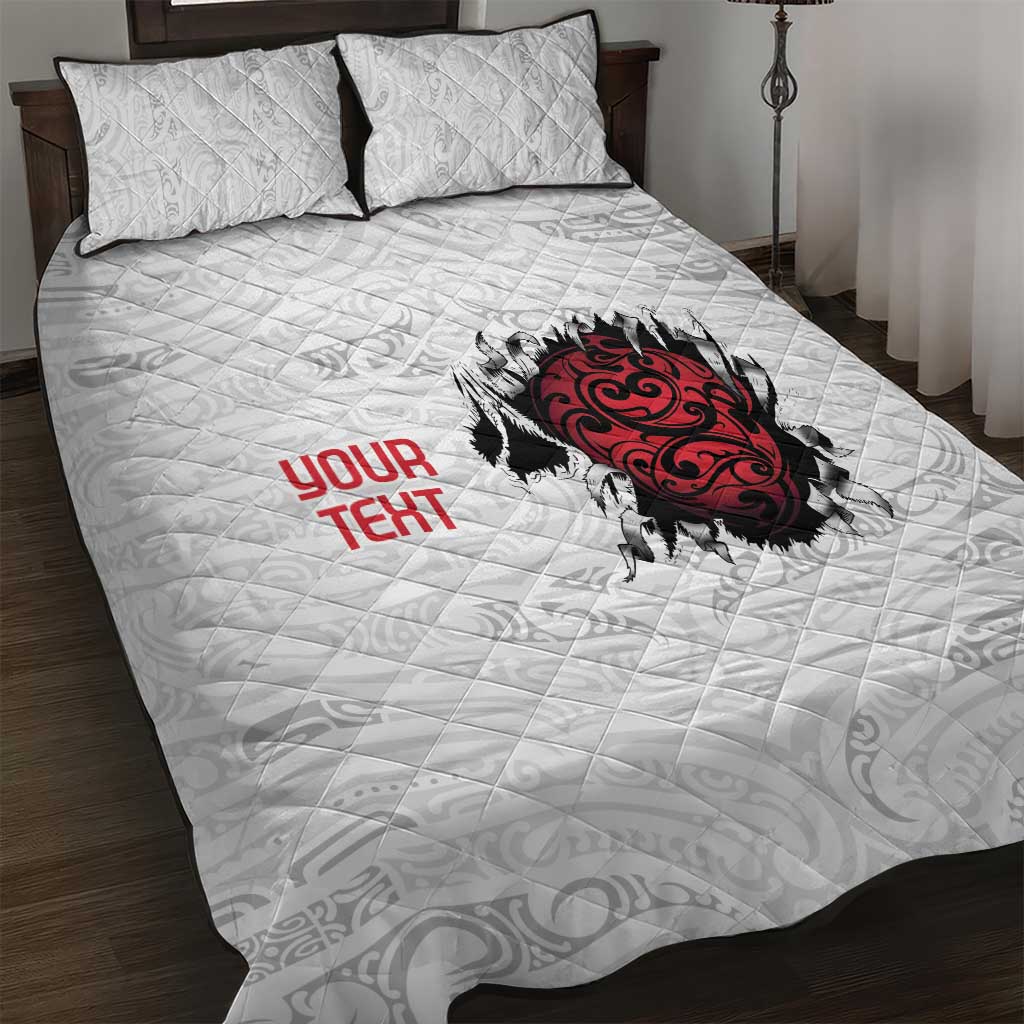 New Zealand Maori Heart Tribal Personalised Quilt Bed Set Polynesian Patterns