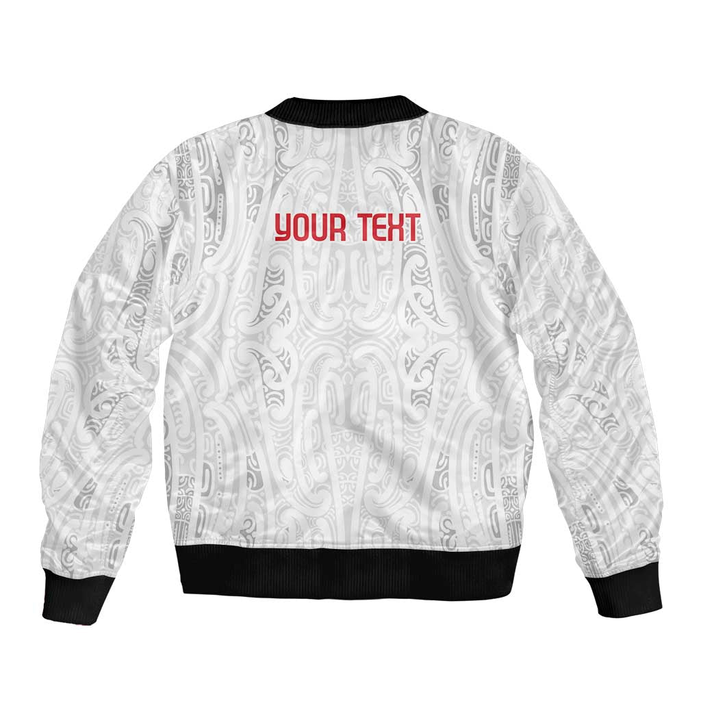 New Zealand Maori Heart Tribal Personalised Sleeve Zip Bomber Jacket Polynesian Patterns LT9 - Polynesian Pride