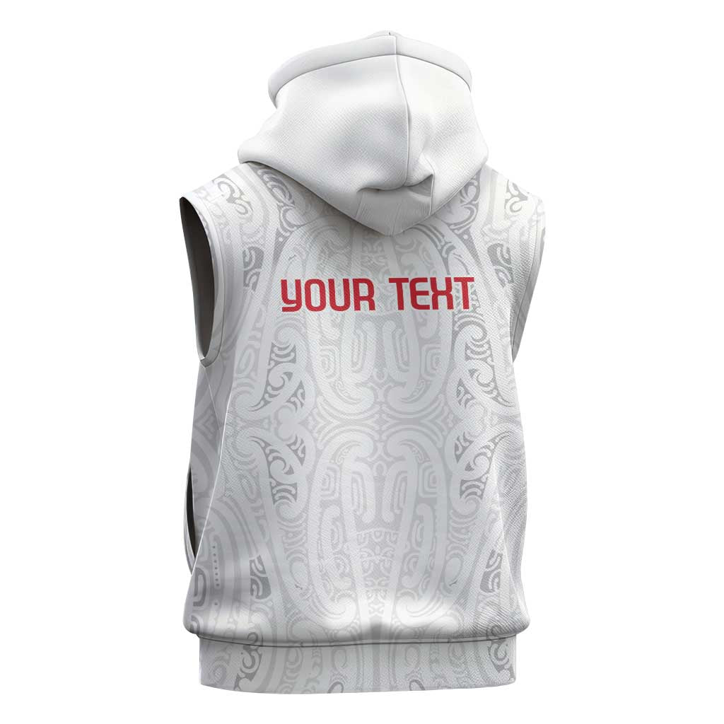 New Zealand Maori Heart Tribal Personalised Sleeveless Zip Hoodie Polynesian Patterns
