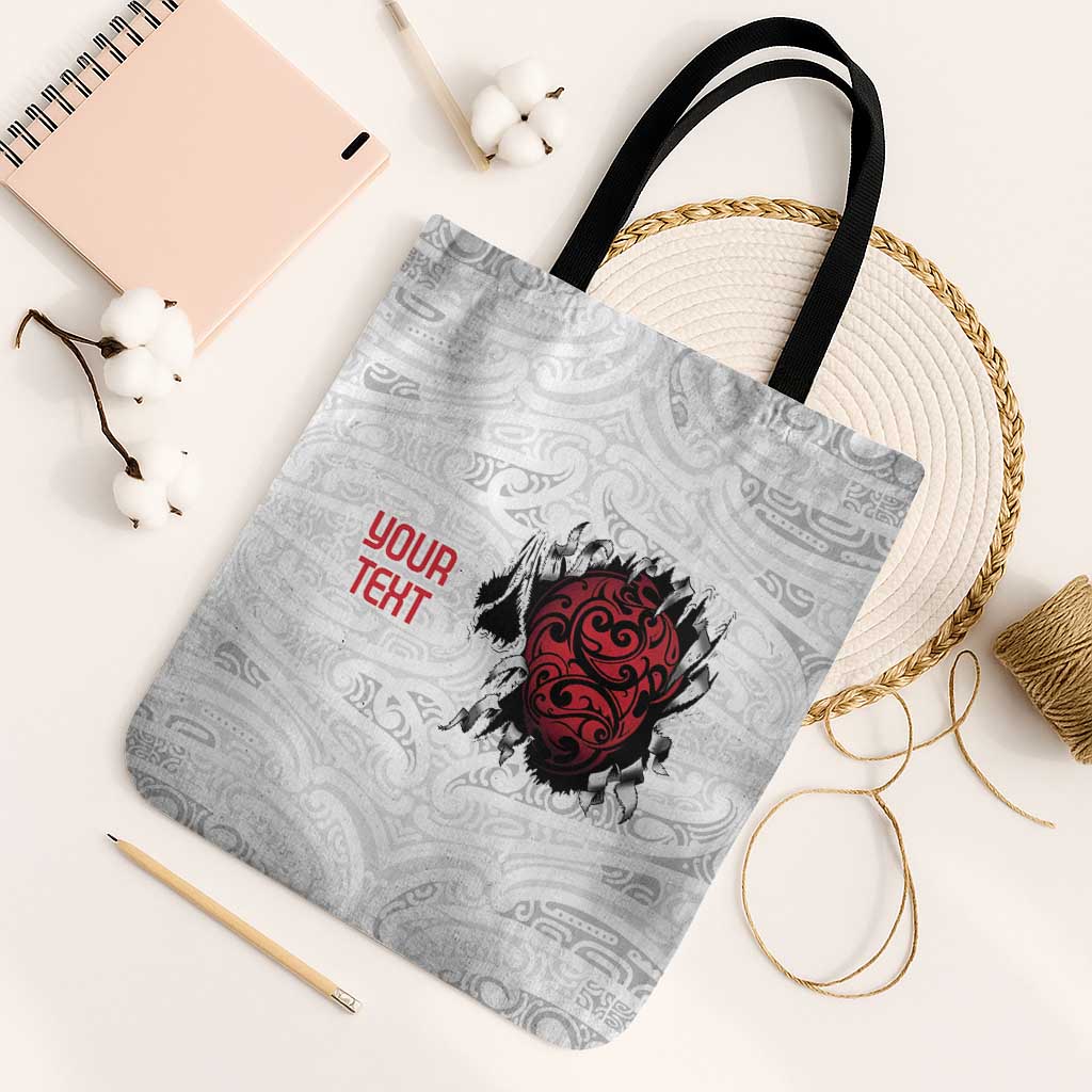 New Zealand Maori Heart Tribal Personalised Tote Bag Polynesian Patterns