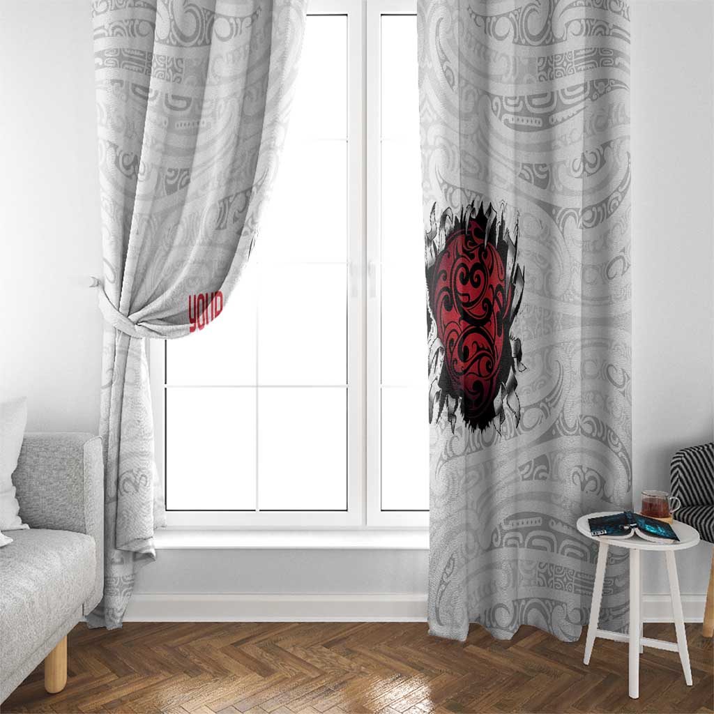 New Zealand Maori Heart Tribal Personalised Window Curtain Polynesian Patterns LT9 - Polynesian Pride