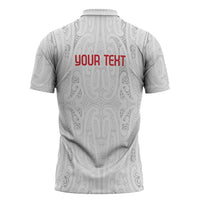 New Zealand Maori Heart Tribal Personalised Zipper Polo Shirt Polynesian Patterns