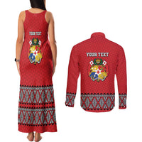 Tonga Heart Tribal Personalised Couples Matching Tank Maxi Dress and Long Sleeve Button Shirt Polynesian Patterns LT9 - Polynesian Pride