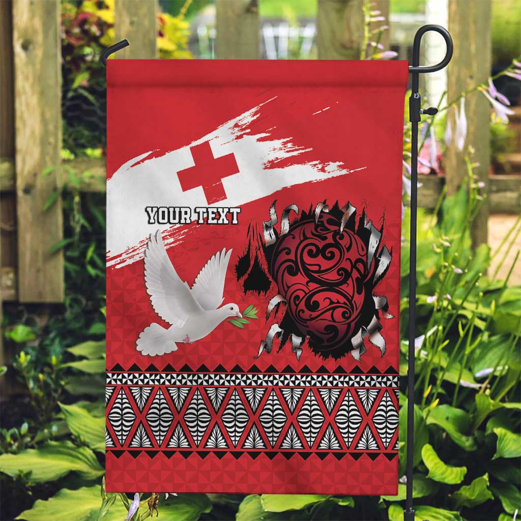 Tonga Heart Tribal Personalised Garden Flag Polynesian Patterns