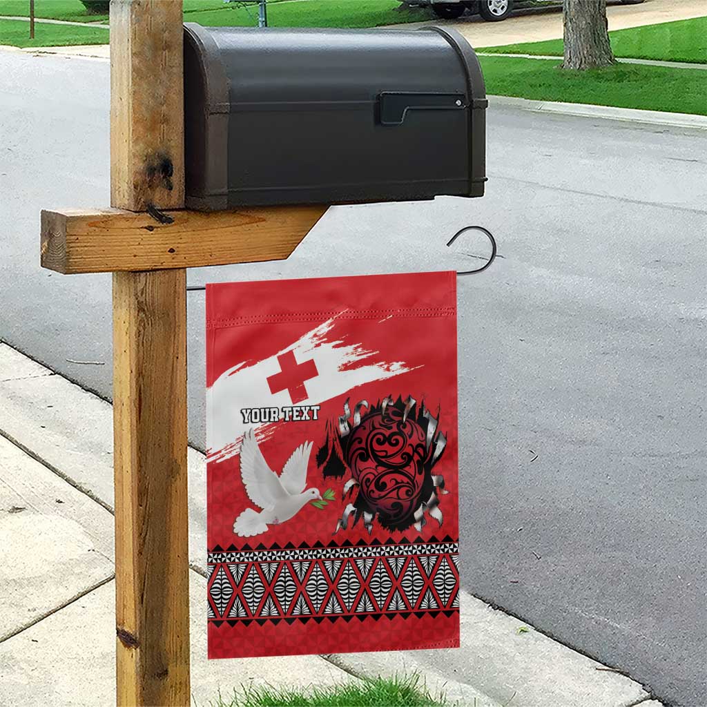 Tonga Heart Tribal Personalised Garden Flag Polynesian Patterns