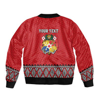 Tonga Heart Tribal Personalised Sleeve Zip Bomber Jacket Polynesian Patterns LT9 - Polynesian Pride