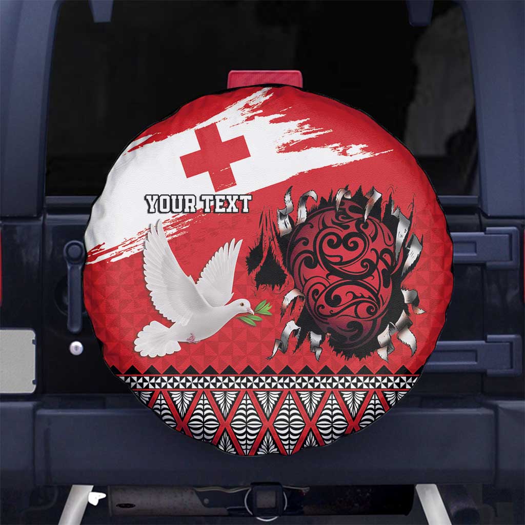 Tonga Heart Tribal Personalised Spare Tire Cover Polynesian Patterns