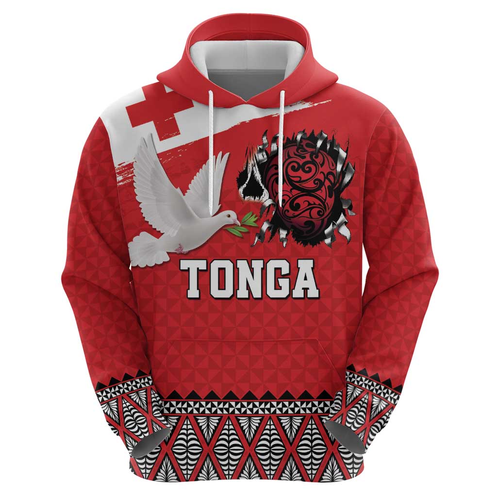 Tonga Heart Tribal Personalised Zip Hoodie Polynesian Patterns LT9 - Polynesian Pride