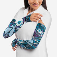 Personalised Hawaii Tribal Humpback Whale Arm Sleeves Polu Hibiscus Seamless Pattern LT9 - Polynesian Pride