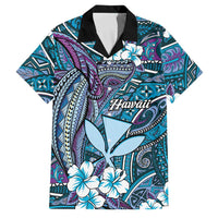 Personalised Hawaii Tribal Humpback Whale Family Matching Puletasi and Hawaiian Shirt Polu Hibiscus Seamless Pattern