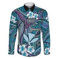 Personalised Hawaii Tribal Humpback Whale Family Matching Puletasi and Hawaiian Shirt Polu Hibiscus Seamless Pattern