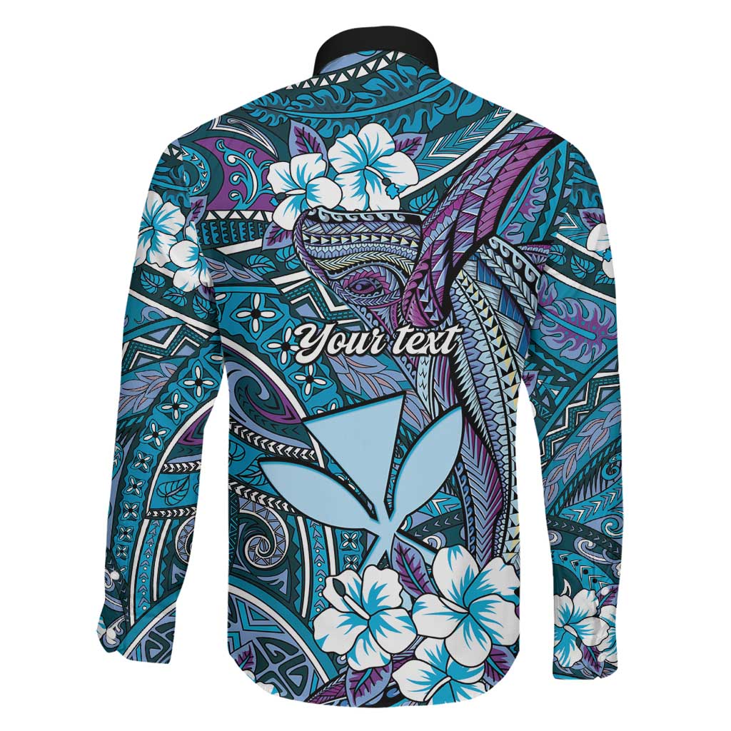 Personalised Hawaii Tribal Humpback Whale Family Matching Puletasi and Hawaiian Shirt Polu Hibiscus Seamless Pattern