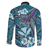 Personalised Hawaii Tribal Humpback Whale Family Matching Puletasi and Hawaiian Shirt Polu Hibiscus Seamless Pattern