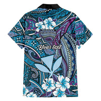 Personalised Hawaii Tribal Humpback Whale Hawaiian Shirt Polu Hibiscus Seamless Pattern LT9 - Polynesian Pride
