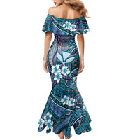 Personalised Hawaii Tribal Humpback Whale Mermaid Dress Polu Hibiscus Seamless Pattern LT9 - Polynesian Pride