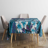 Personalised Hawaii Tribal Humpback Whale Tablecloth Polu Hibiscus Seamless Pattern