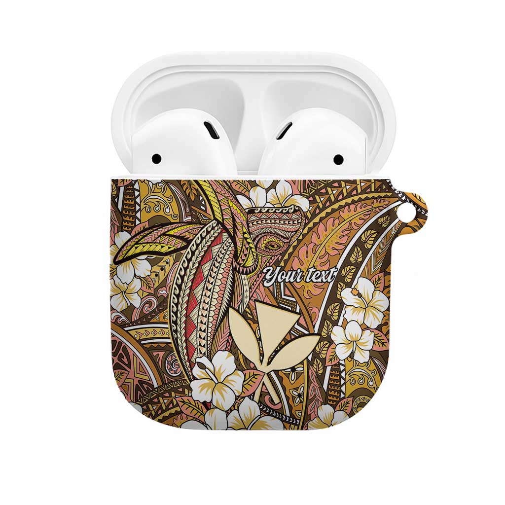 Personalised Hawaii Tribal Humpback Whale AirPods Case Melemele Hibiscus Seamless Pattern