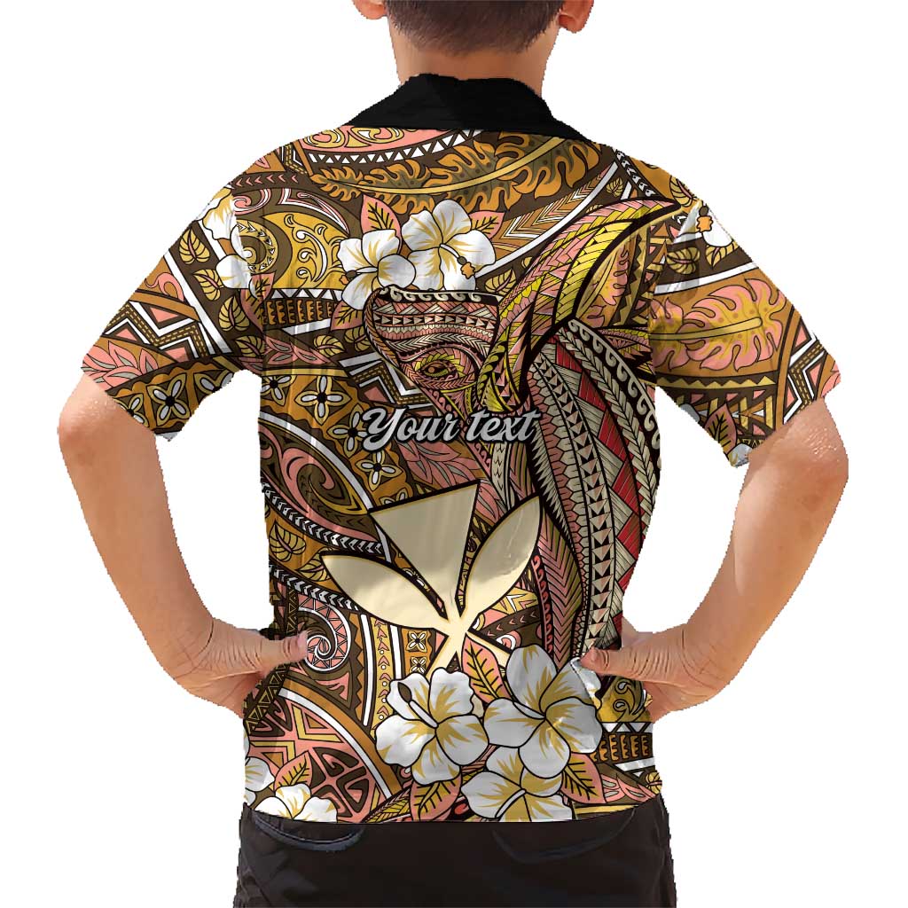 Personalised Hawaii Tribal Humpback Whale Family Matching Short Sleeve Bodycon Dress and Hawaiian Shirt Melemele Hibiscus Seamless Pattern LT9 - Polynesian Pride