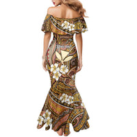 Personalised Hawaii Tribal Humpback Whale Mermaid Dress Melemele Hibiscus Seamless Pattern LT9 - Polynesian Pride