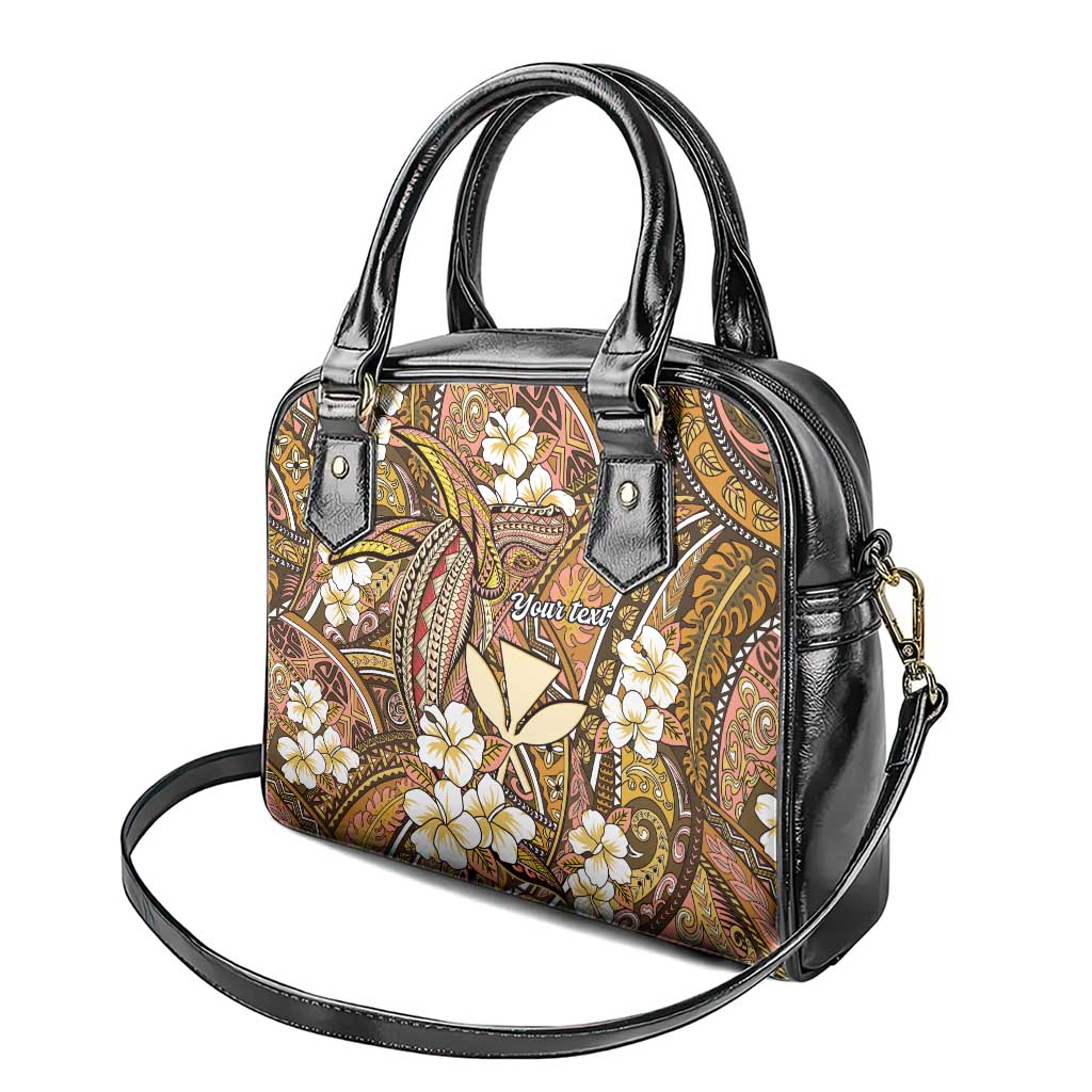 Personalised Hawaii Tribal Humpback Whale Shoulder Handbag Melemele Hibiscus Seamless Pattern LT9 - Polynesian Pride