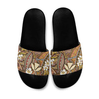 Personalised Hawaii Tribal Humpback Whale Slide Sandals Melemele Hibiscus Seamless Pattern