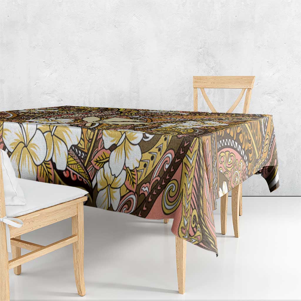 Personalised Hawaii Tribal Humpback Whale Tablecloth Melemele Hibiscus Seamless Pattern