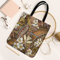 Personalised Hawaii Tribal Humpback Whale Tote Bag Melemele Hibiscus Seamless Pattern