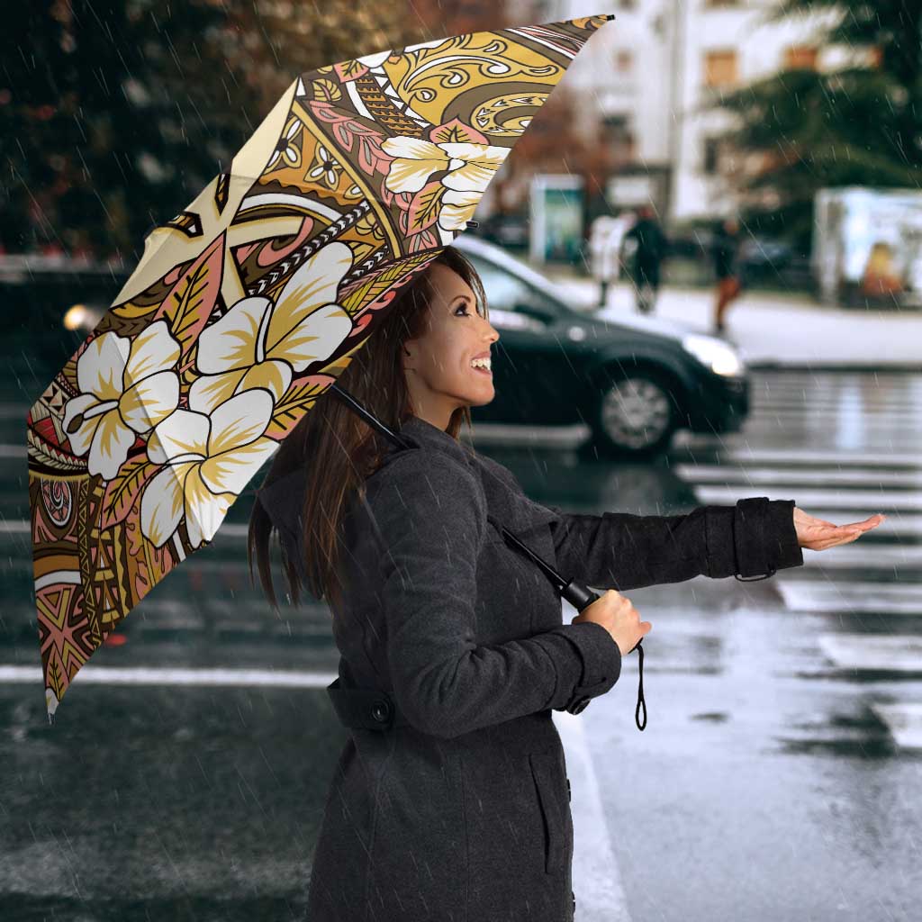 Personalised Hawaii Tribal Humpback Whale Umbrella Melemele Hibiscus Seamless Pattern