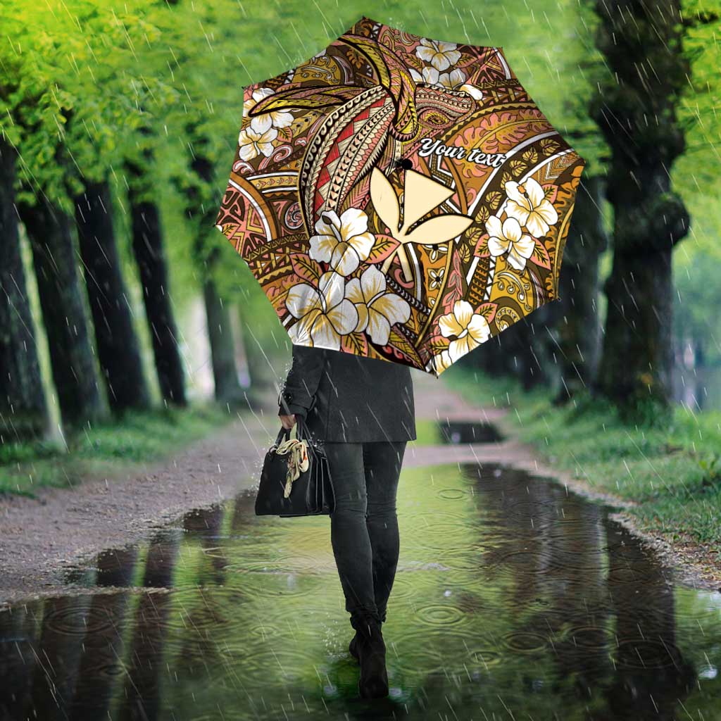 Personalised Hawaii Tribal Humpback Whale Umbrella Melemele Hibiscus Seamless Pattern