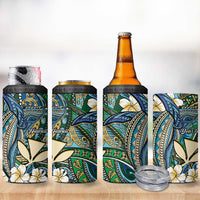 Personalised Hawaii Tribal Humpback Whale 4 in 1 Can Cooler Tumbler Omaomao Hibiscus Seamless Pattern