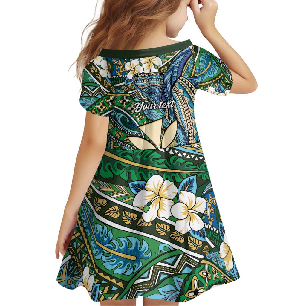 Personalised Hawaii Tribal Humpback Whale Family Matching Puletasi and Hawaiian Shirt Omaomao Hibiscus Seamless Pattern