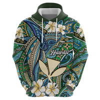 Personalised Hawaii Tribal Humpback Whale Hoodie Omaomao Hibiscus Seamless Pattern LT9 - Polynesian Pride
