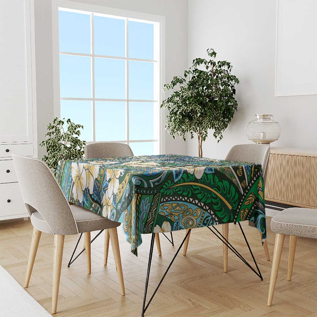 Personalised Hawaii Tribal Humpback Whale Tablecloth Omaomao Hibiscus Seamless Pattern