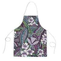 Personalised Hawaii Tribal Humpback Whale Apron Poni Hibiscus Seamless Pattern