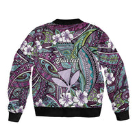 Personalised Hawaii Tribal Humpback Whale Bomber Jacket Poni Hibiscus Seamless Pattern LT9 - Polynesian Pride