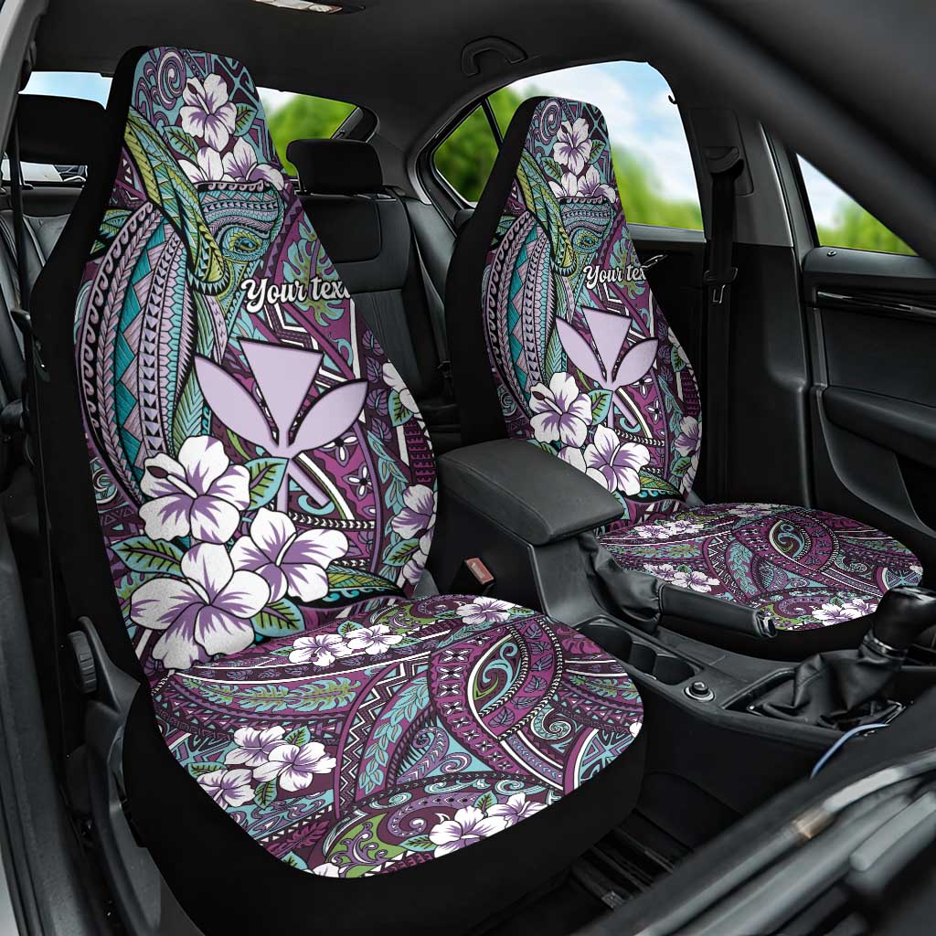 Personalised Hawaii Tribal Humpback Whale Car Seat Cover Poni Hibiscus Seamless Pattern