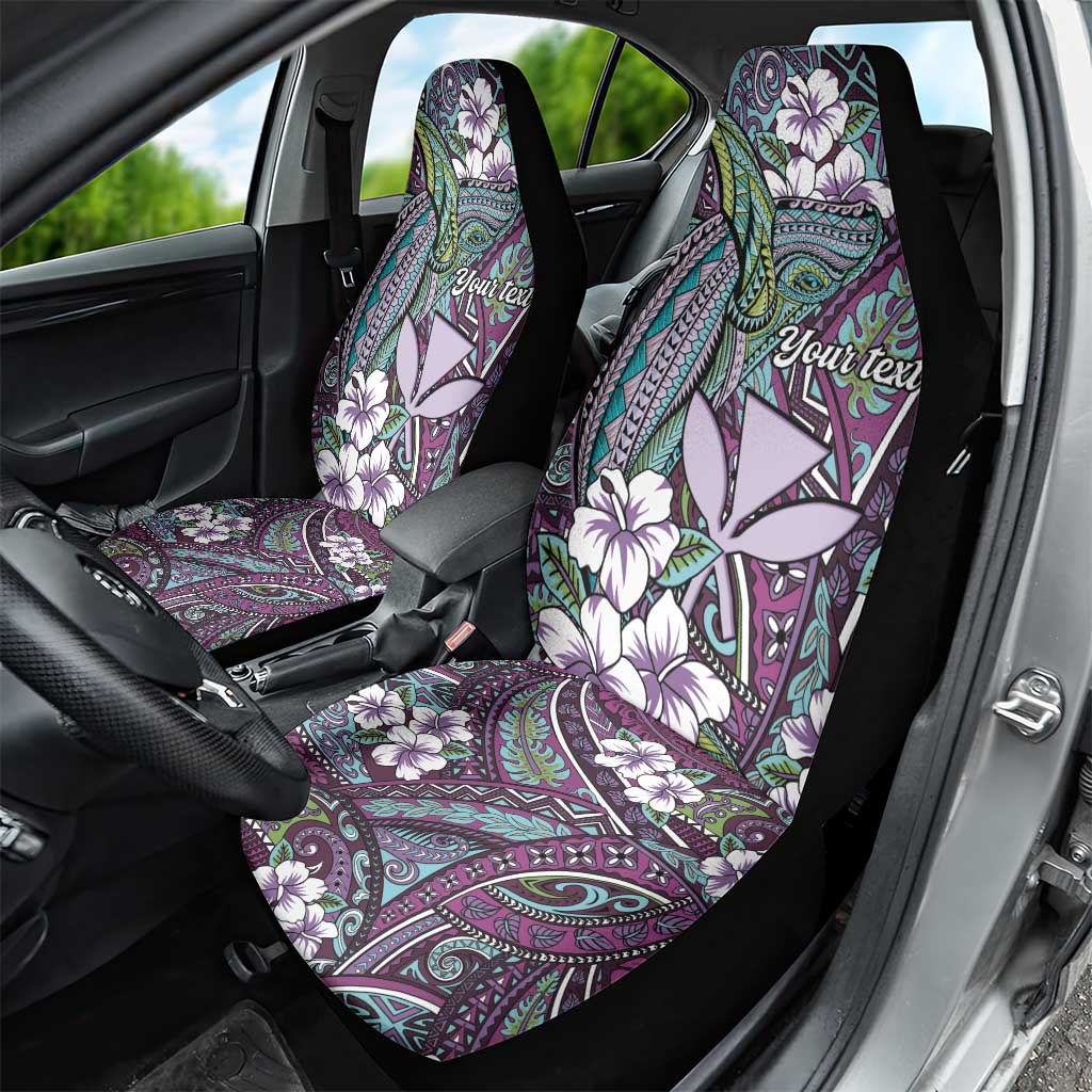 Personalised Hawaii Tribal Humpback Whale Car Seat Cover Poni Hibiscus Seamless Pattern