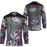 Personalised Hawaii Tribal Humpback Whale Hockey Jersey Poni Hibiscus Seamless Pattern