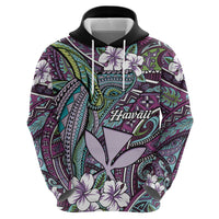 Personalised Hawaii Tribal Humpback Whale Hoodie Poni Hibiscus Seamless Pattern LT9 - Polynesian Pride
