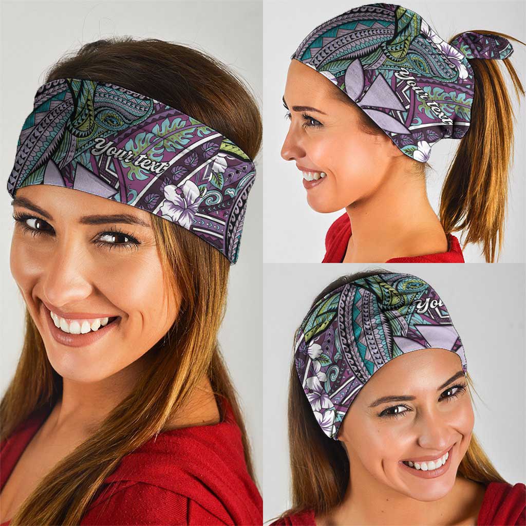 Personalised Hawaii Tribal Humpback Whale Neck Gaiter Poni Hibiscus Seamless Pattern LT9 - Polynesian Pride