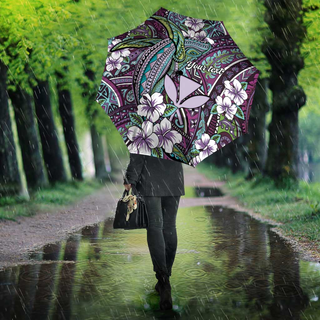 Personalised Hawaii Tribal Humpback Whale Umbrella Poni Hibiscus Seamless Pattern