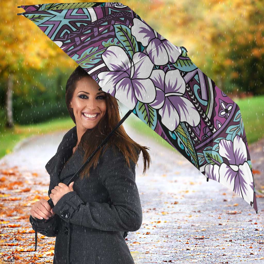 Personalised Hawaii Tribal Humpback Whale Umbrella Poni Hibiscus Seamless Pattern
